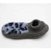 Women's Crochet Slipper Nikta Suitable for Winter with Leopard Design in Gray