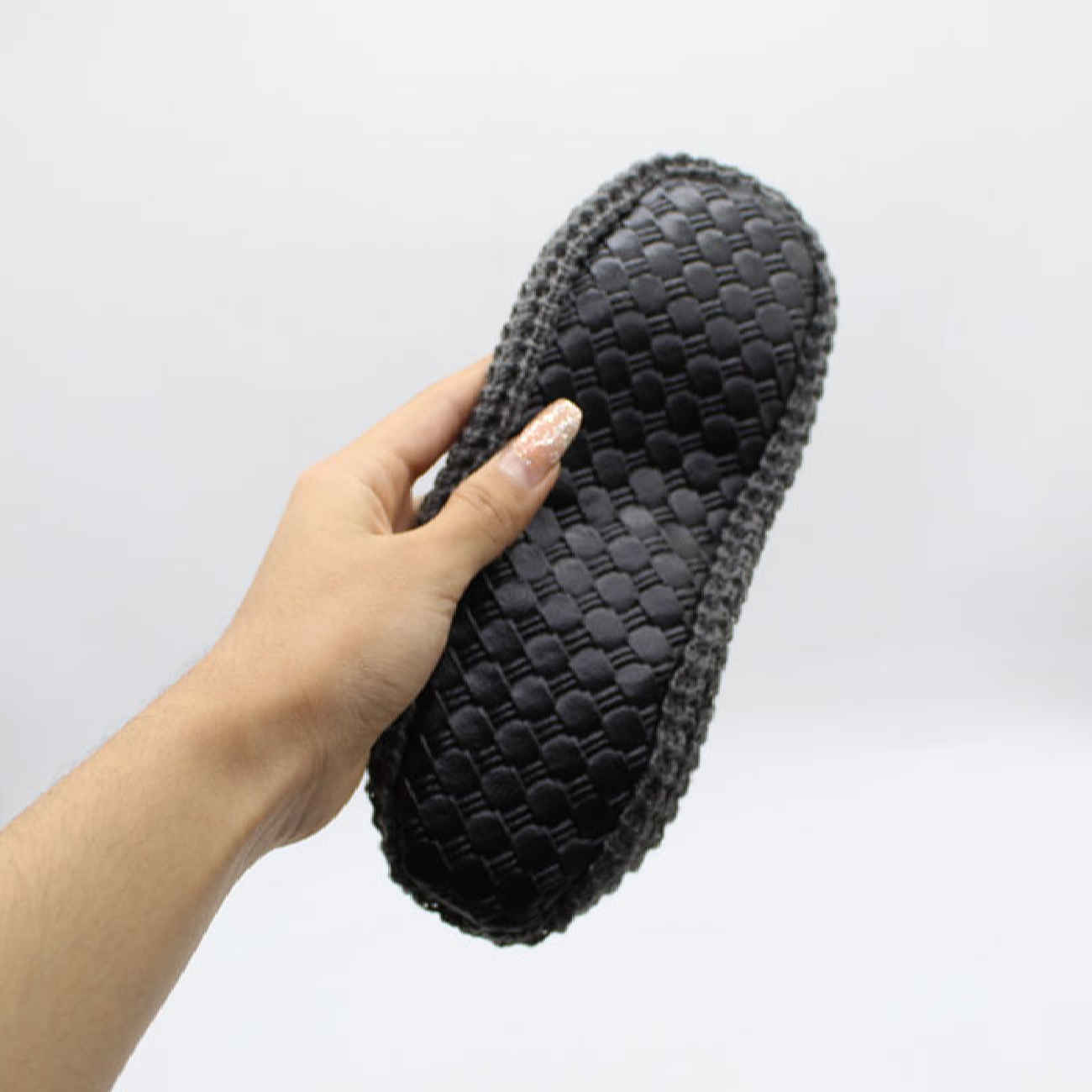 Women’s Crochet Slipper Nikta Suitable for Winter with Leopard Design in Gray