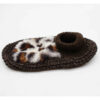 Women's Crochet Slipper Nikta with Leopard Design in Brown
