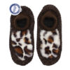 Women's Crochet Slipper Nikta with Leopard Design in Brown