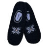 Women's Crochet Slipper Suitable for Winter with A Leather Sole in Black