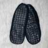 Women's Crochet Slipper Suitable for Winter with A Leather Sole in Black