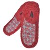 Women's Crochet Slipper Suitable for Winter with Geometric Design in Red