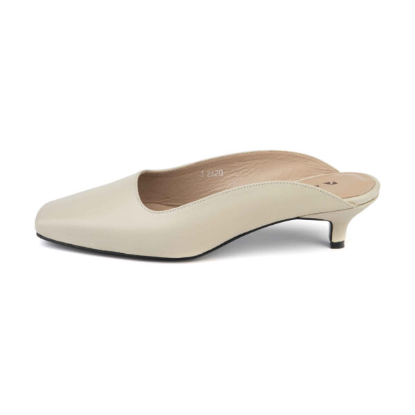 Women's Mashhad Natural Leather Mules Shoes Comfort and Stylish in Cream