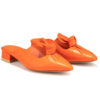 Women's Mashhad Natural Leather Mules Shoes Comfort and Stylish in Orange