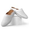 Women's Natural Leather Mules Shoes for Comfort and Stylish in White