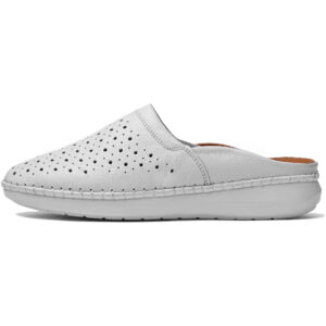 Women’s Natural Leather Mules Shoes for Comfort and Stylish in White