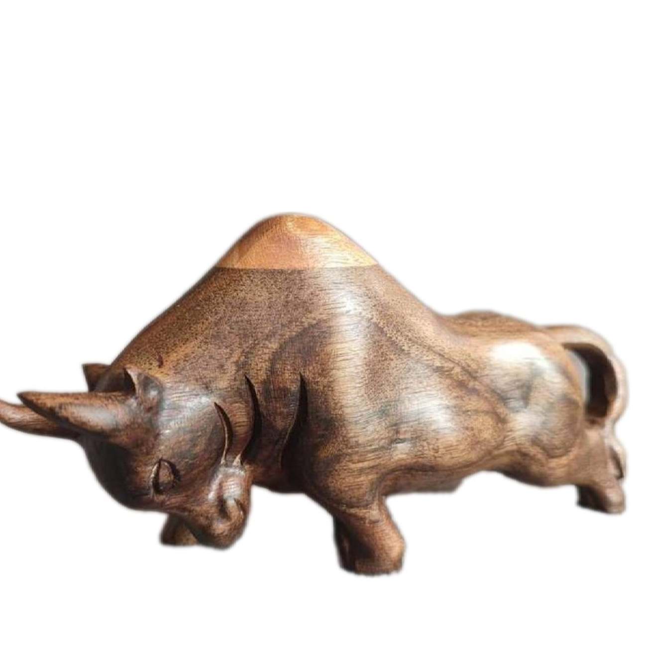 Decorative Wooden Bull Sculpture – Symbol of Strength & Power