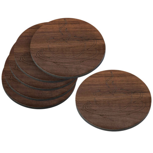 Wooden Coasters – Tree Trunk Design with Holder (Pack of 6)