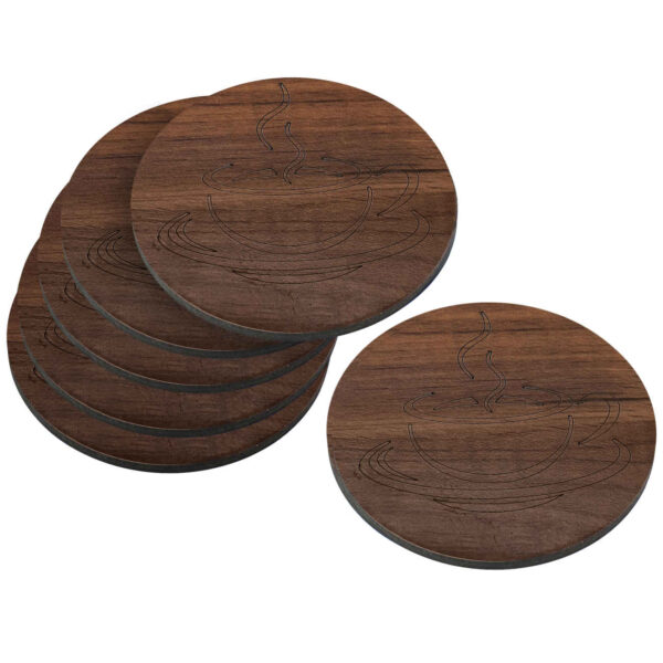 Wooden Coasters with Unique Grain Pattern - Beauty for Your Tabletop (Pack of 6)