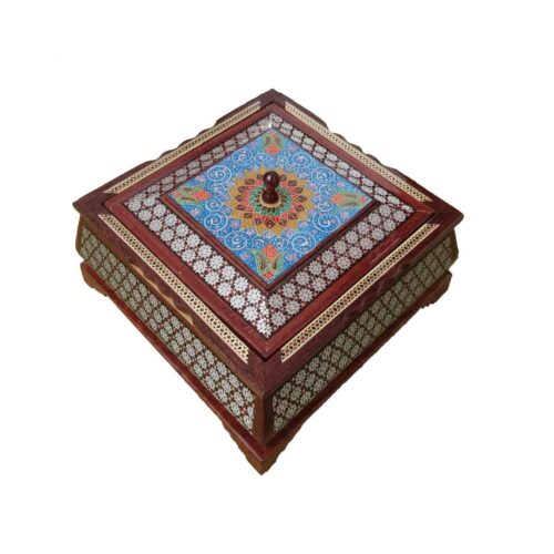 Wooden Khatam Kari Candy Bowl – A Stylish Treat Server for Any Occasion