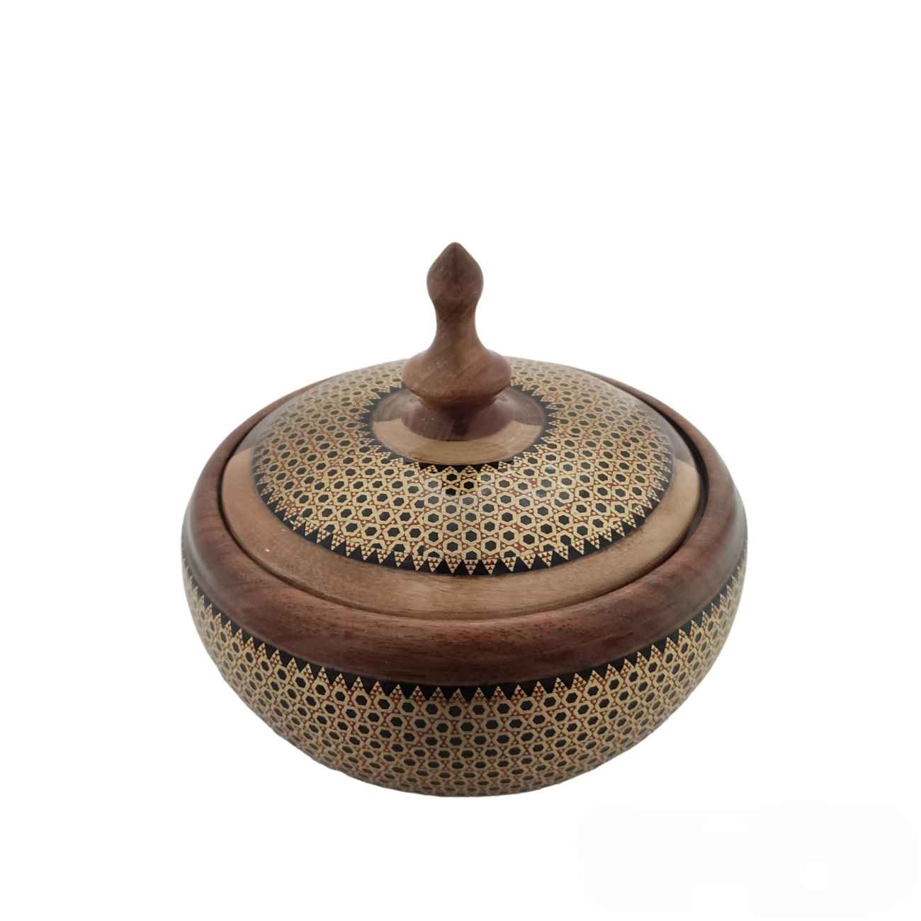 Wooden Khatam Kari Candy Bowl - An Artistic Touch for Your Tabletop