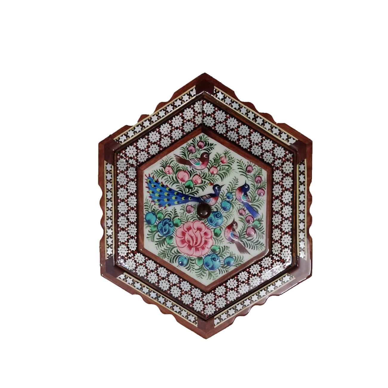 Wooden Khatam Kari Candy Bowl – Perfect for Gift & Tea or Coffee in Brown