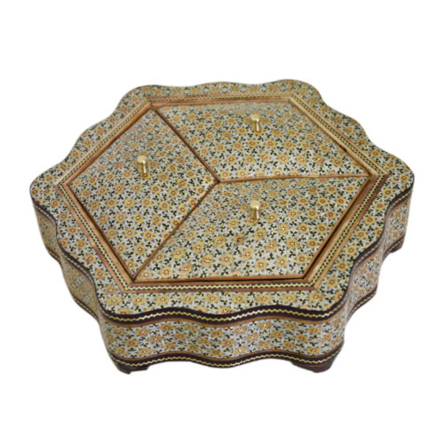 Wooden Khatam Kari Candy Bowl – Perfect for Treats, Gifts, and Home Display