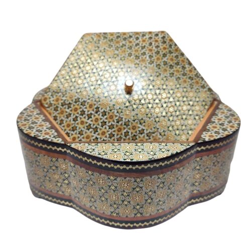 Wooden Khatam Kari Candy Bowl – Perfect for Gift & Home Decor with Lid