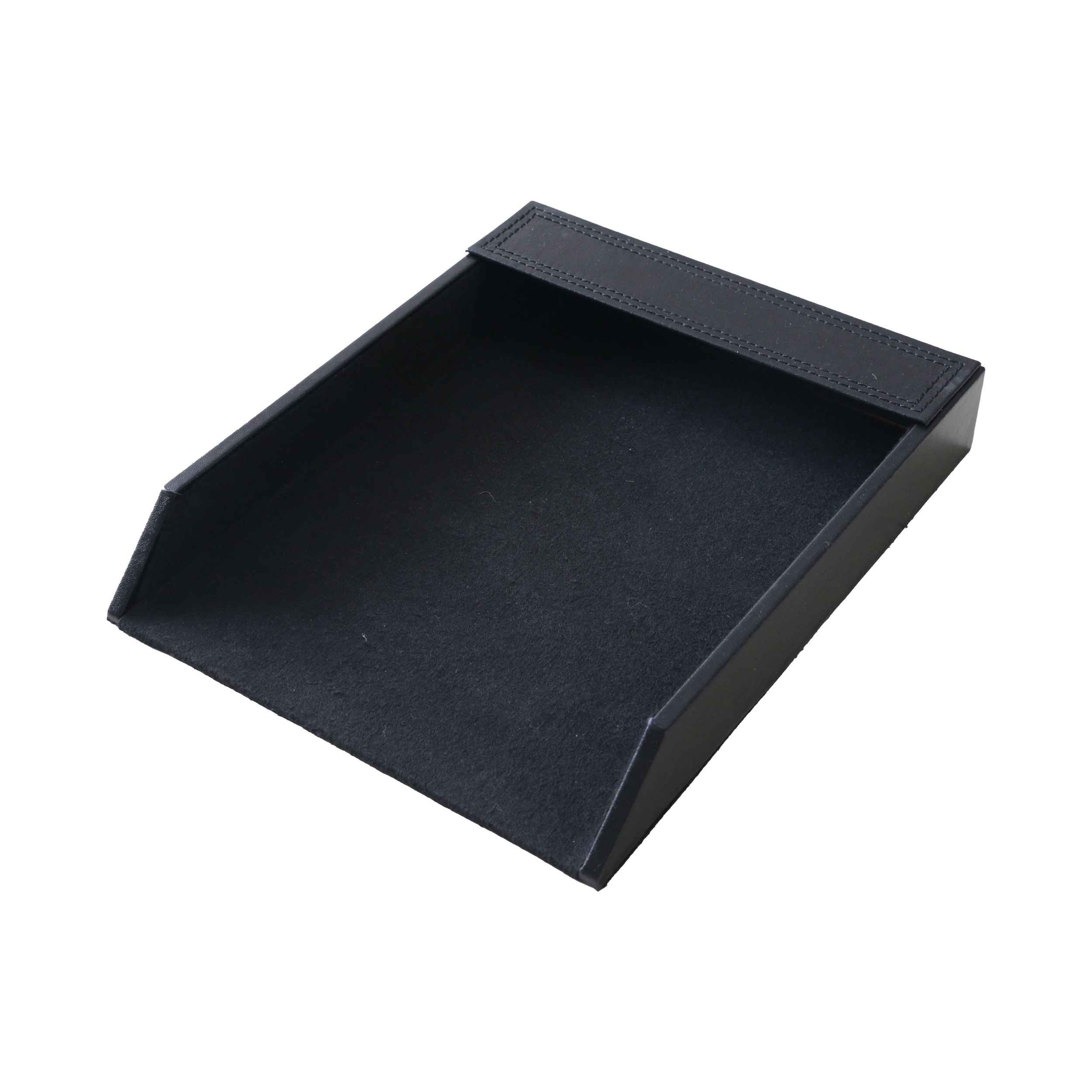 Wooden Office Desk Set with Leather Coating Pack of 5 in Black