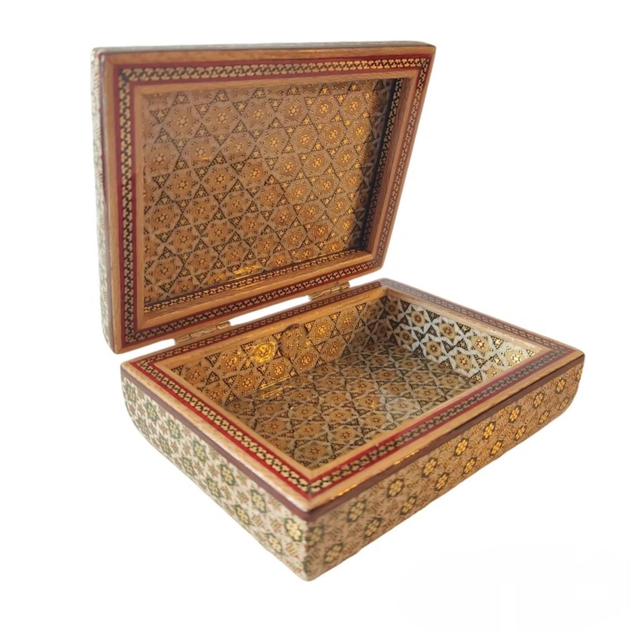Wooden Persian Gift Box Handcrafted Khatam Kari Singer and Dancer Design