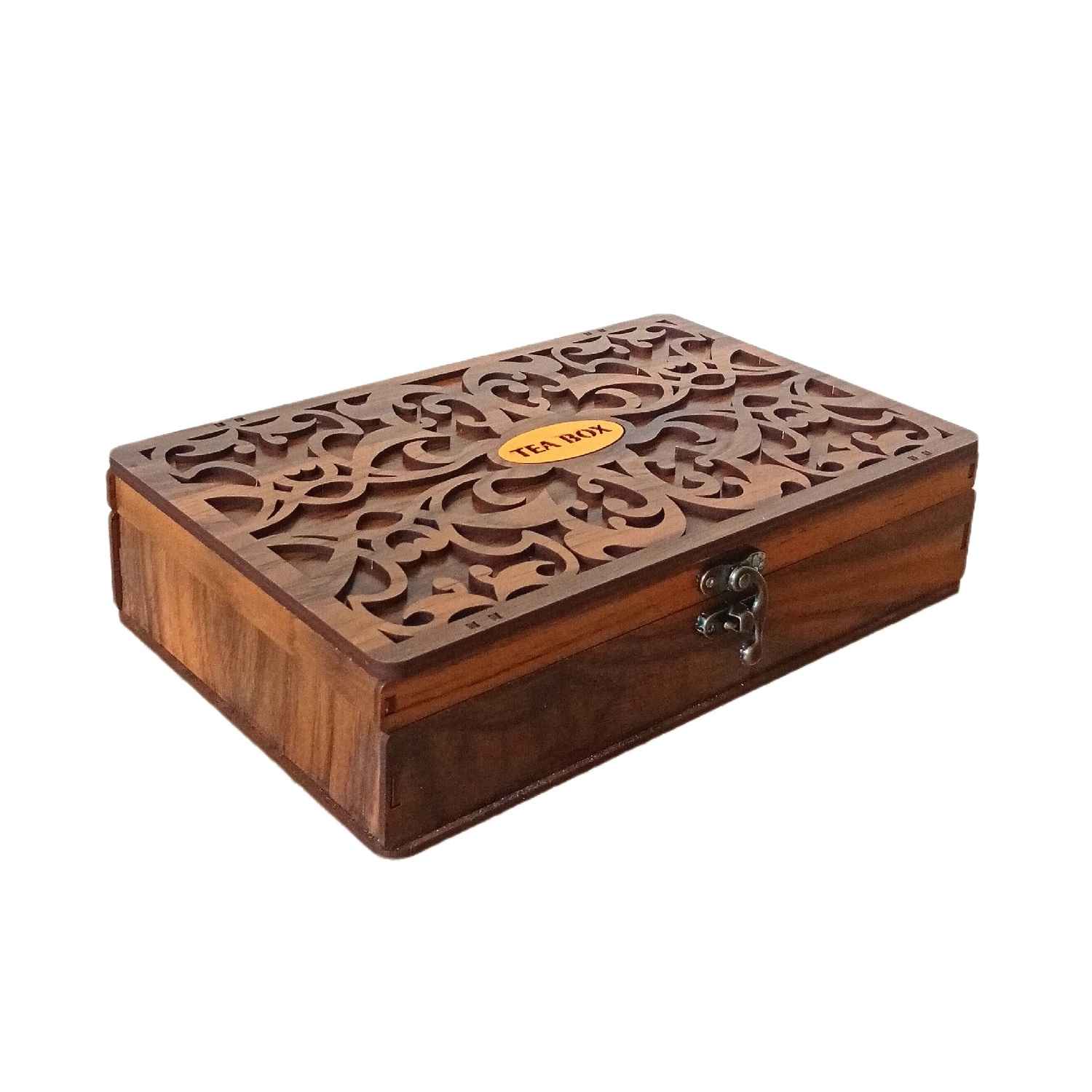 Wooden Tea Bag Organizer Box - Perfect for Home and Office Use