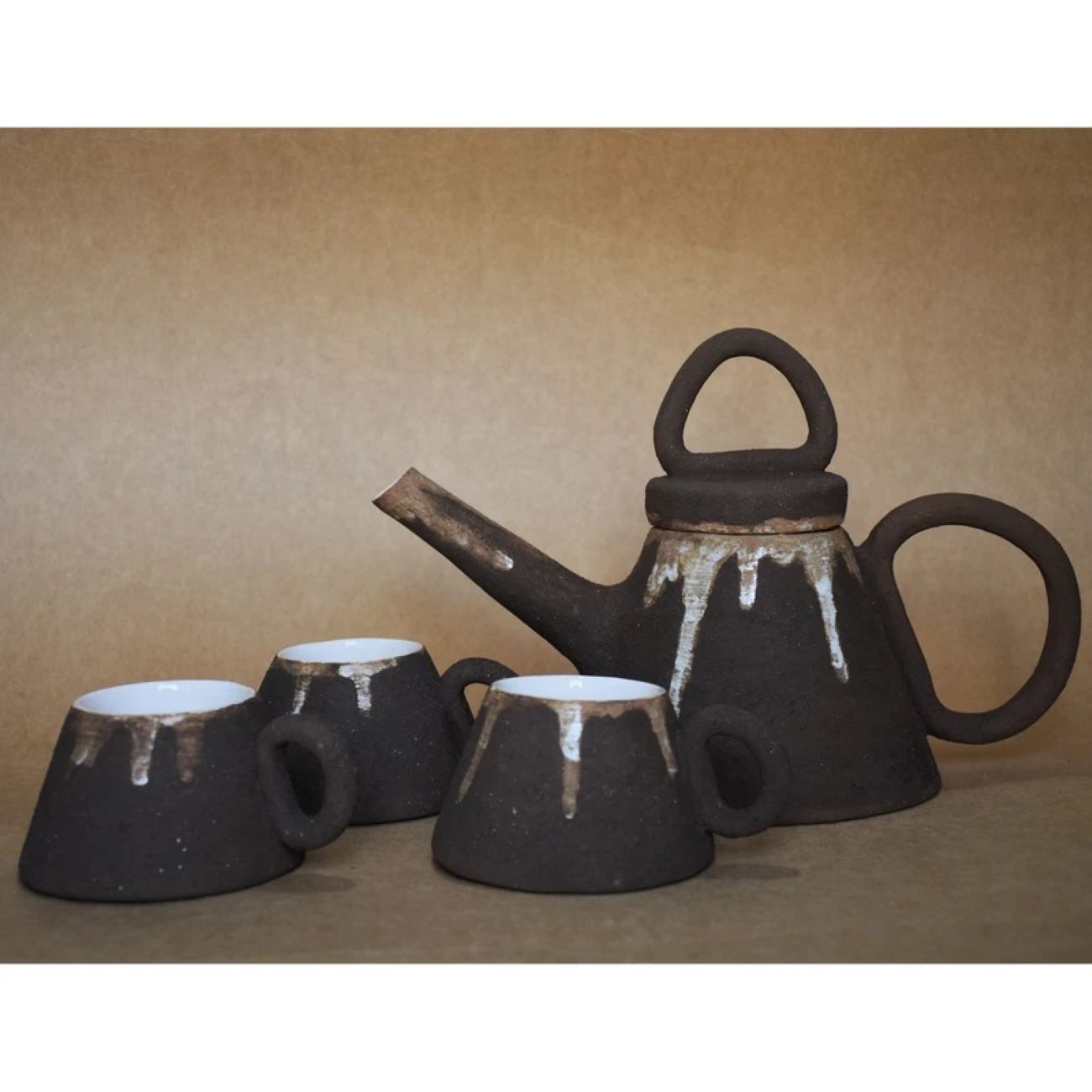 Handcrafted Artistic Pottery Tea Set – Elegant, Eco-Friendly & Modern Tea Serving Set for Home & Gift