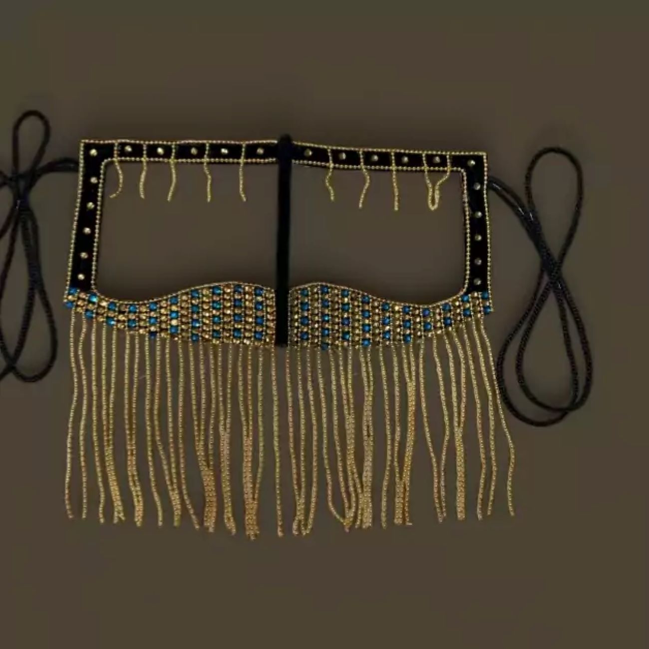 Rhinestone-Studded & Chain Design Burqa Handmaded Traditional Style