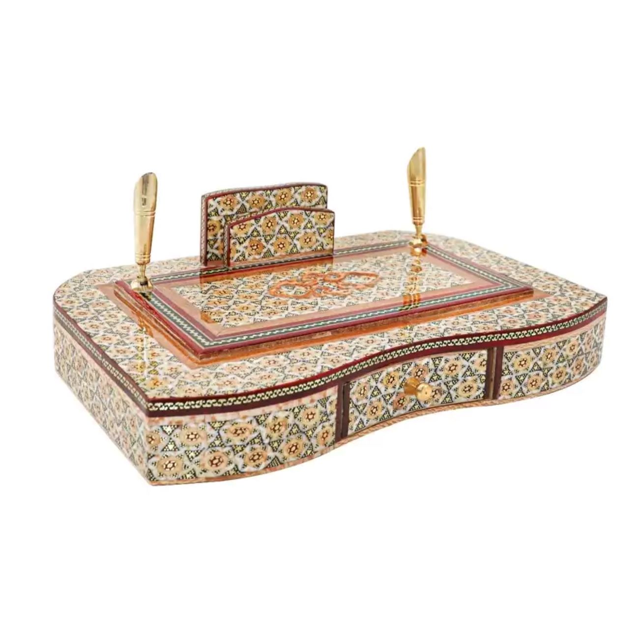 Sliding Pen & Card Holder, Featuring Exquisite Khatam Kari Craftsmanship