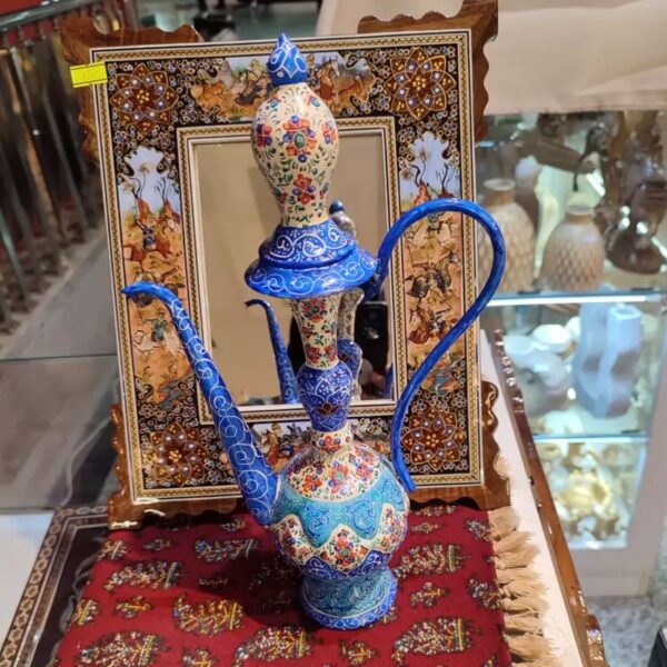 Persian Copper Rosewater Sprinkler - Minakari Enameled Eslimi