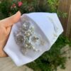 Face Mask Satin Fabric Quality, Pearls and Flowers Design