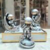 3-Piece Astronaut Figurine Set Space Themed Decor with Musical Elements