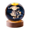 3D Crystal Ball Night Light in Rose Flower Design Fantasy Glowing LED Lamp