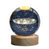 3D Crystal Ball Night Light in Solar System Design Fantasy Glowing LED Lamp