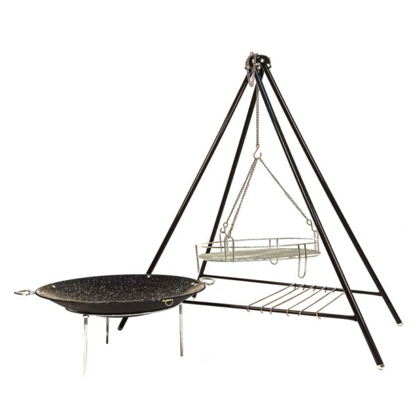 Cauldron Campfire Cooking Set with Tripod, Grill Place With Pan – Ultimate Outdoor Cooking Kit 3-piece