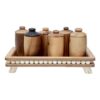 6-Piece Wooden Spice Rack Set with Stand, Stylish and Practical Kitchen Organizer