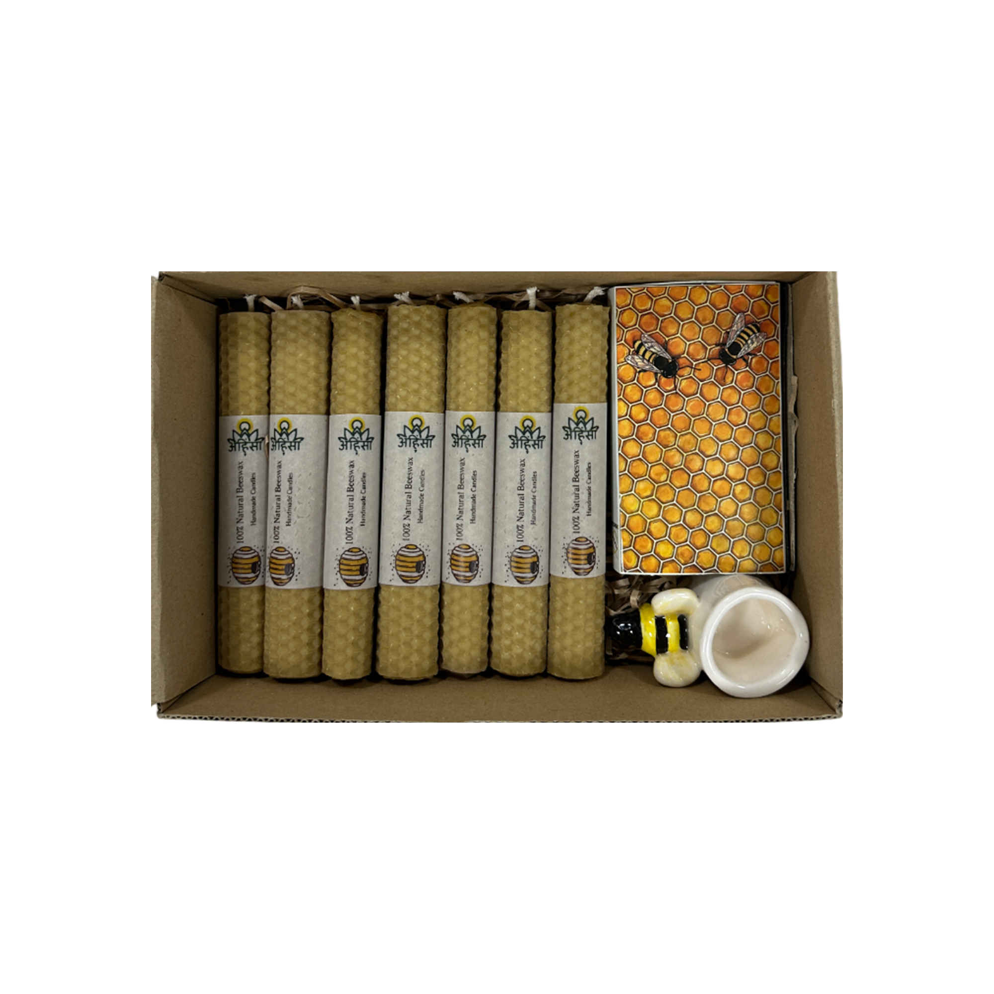 Beeswax Candle Pillar – Pure, Natural & Earth Friendly, Pack of 7