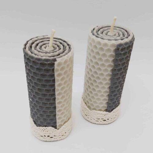 Beeswax Candle Pillar Spiral – Pure & Unique, Pack of 2