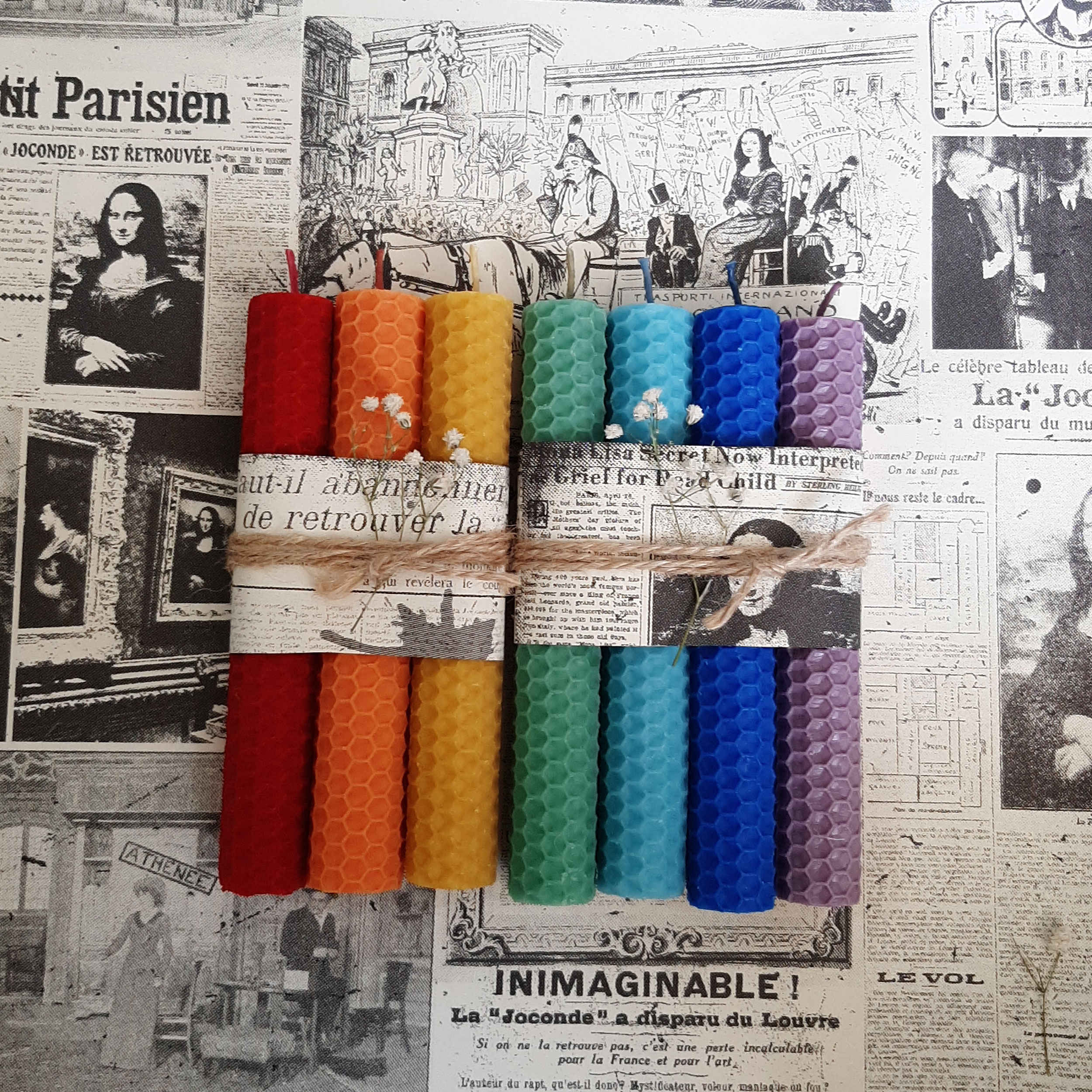 Beeswax Pillar – Set of 7 for Home &  Decor & Relaxing, Set of 7