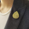 Brass Women's Brooch - Chic & Lux with Spring Design in Golden