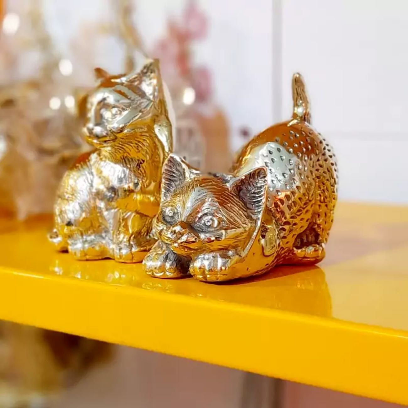 Bronze Cat Sculpture in 2 Pcs – Elegant and Timeless Art