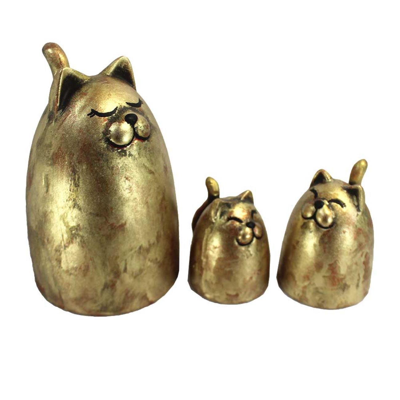 Cat Sculpture Polyester Set of 3 Elegant and Durable Art for Your Home