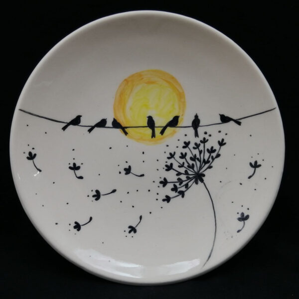 Ceramic Dinnerware Plate - Dandelion Pattern, Artistic and Versatile
