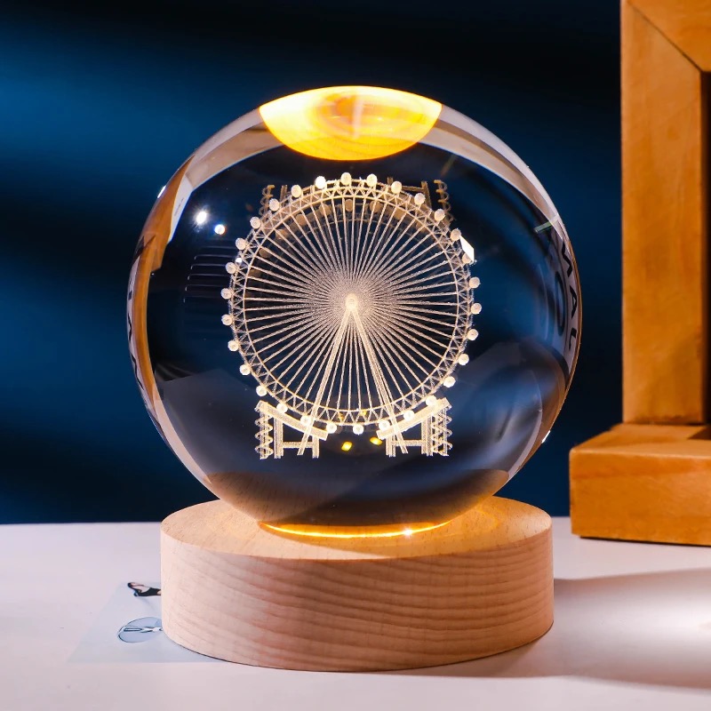 Crystal Ball Lamp Fantasy Night Light Ferris Wheel