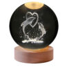 Crystal Ball Lamp Fantasy Night Light Heart & Whale
