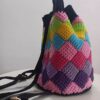 Custom Handmade Tunisian Crochet Bag – Colorful Design Perfect Personalized Accessory