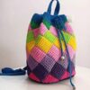 Custom Handmade Tunisian Crochet Bag – Colorful Design Perfect Personalized Accessory