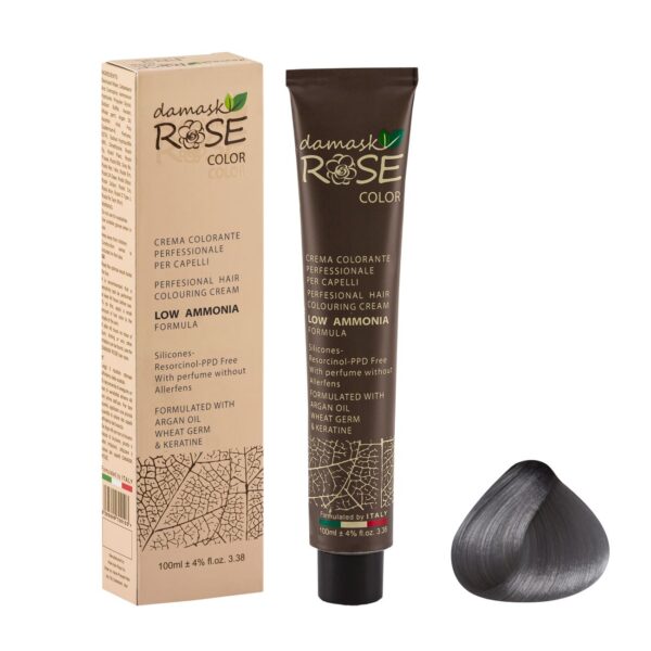 Damask Rose Hair Color PR2, 100ml Silver Shade Brilliant, Shiny & Long-Lasting Color