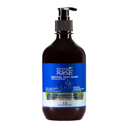 Damask Rose Hair Mask Model Keratine – 500ml for Deep Hydration and Smoothing Hair