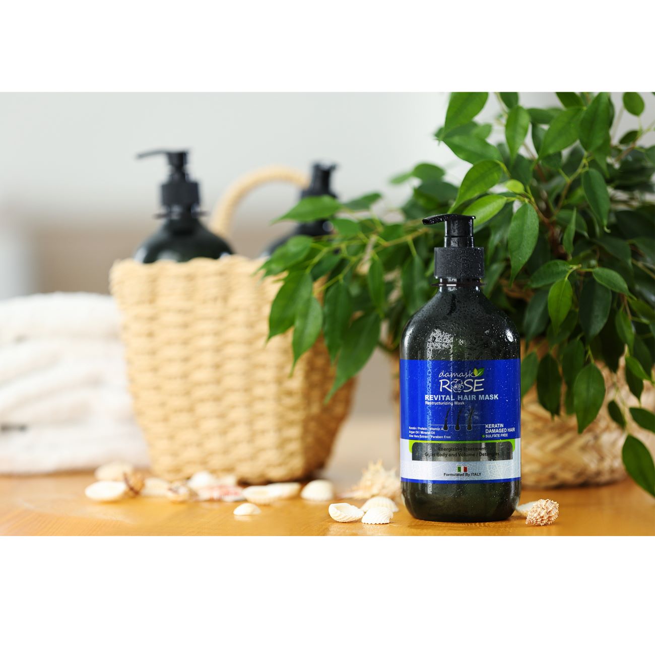 Damask Rose Hair Mask Model Keratine – 500ml for Deep Hydration and Smoothing Hair