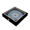 Persian Minakari Decorative Copper Plate - Hand-Painted with Intricate Blue Floral