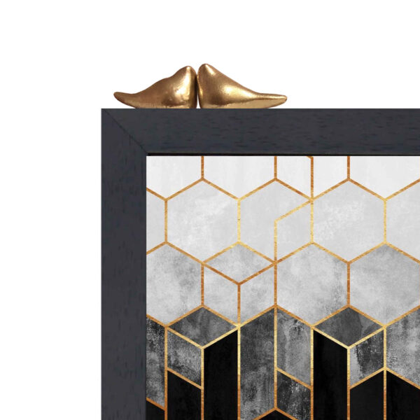 Decorative Wall Key Holder with Marbel Deign in Black