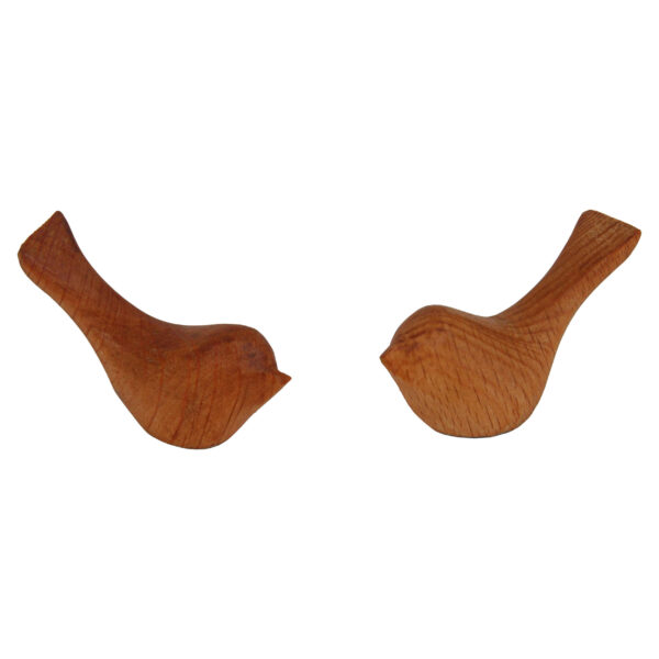 Decorative Wooden Bird Figurine – Handcrafted Ideal Gift for Nature Lover (x2)