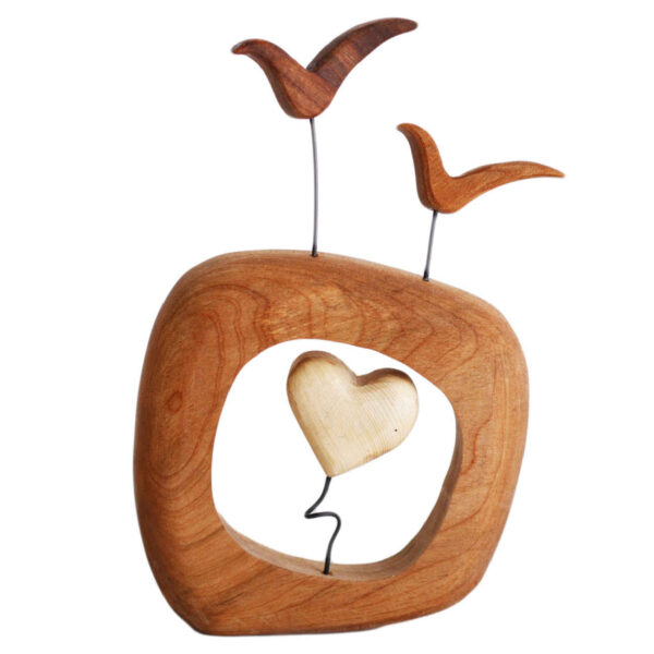 Decorative Wooden Bird Figurine – Handcrafted Natural Suitable for Home Decor